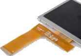 Flexible printed circuit tail bonded to a small display module