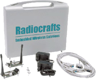 Radiocrafts wireless module development and evaluation kit with antennas and cabling